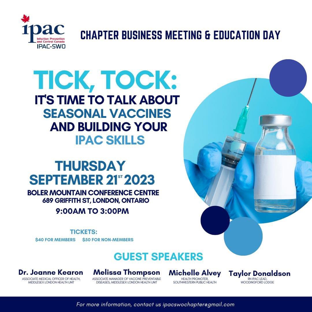 Our IPAC SWO Chapter Business Meeting (AGM) and Education Day is next week! Register through the link in our bio!