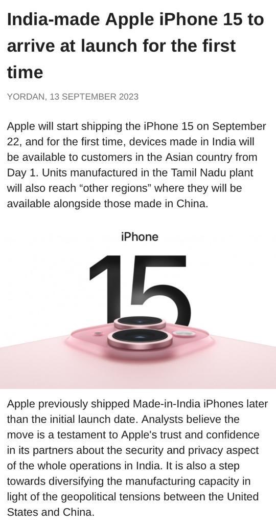 #Iphone15 #MadeInBharat