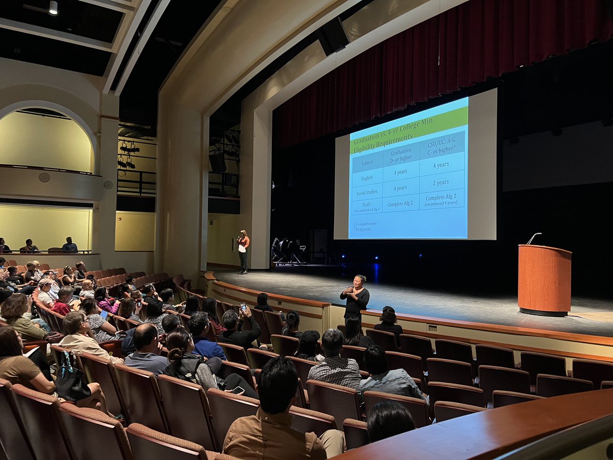 It’s 9th Grade Parent Night at Paly! Lots of first time Paly parents on hand learning about all of the great programs Paly has to offer! #PAUSDPromise