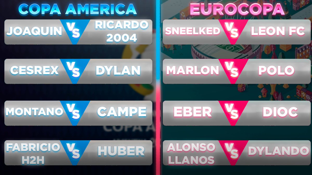 Partidazos de Cuartos de Final🔥
Mucha suerte💪
<a href="/Joaquinh2h/">Joaquin</a> <a href="/Ricardo___2004/">Ricardo Antonio</a> @cesarex7t <a href="/Fabrici20178024/">FabricioH2H</a> <a href="/Leonoli_27/">Leon FC</a>  <a href="/5Franco2/">Marlon_Franco2.5</a> <a href="/AdrianoPolo04/">Adriano Polo</a> <a href="/wbr_09/">Eber🦅</a> @ChelseaFc__Lat @Dylando__