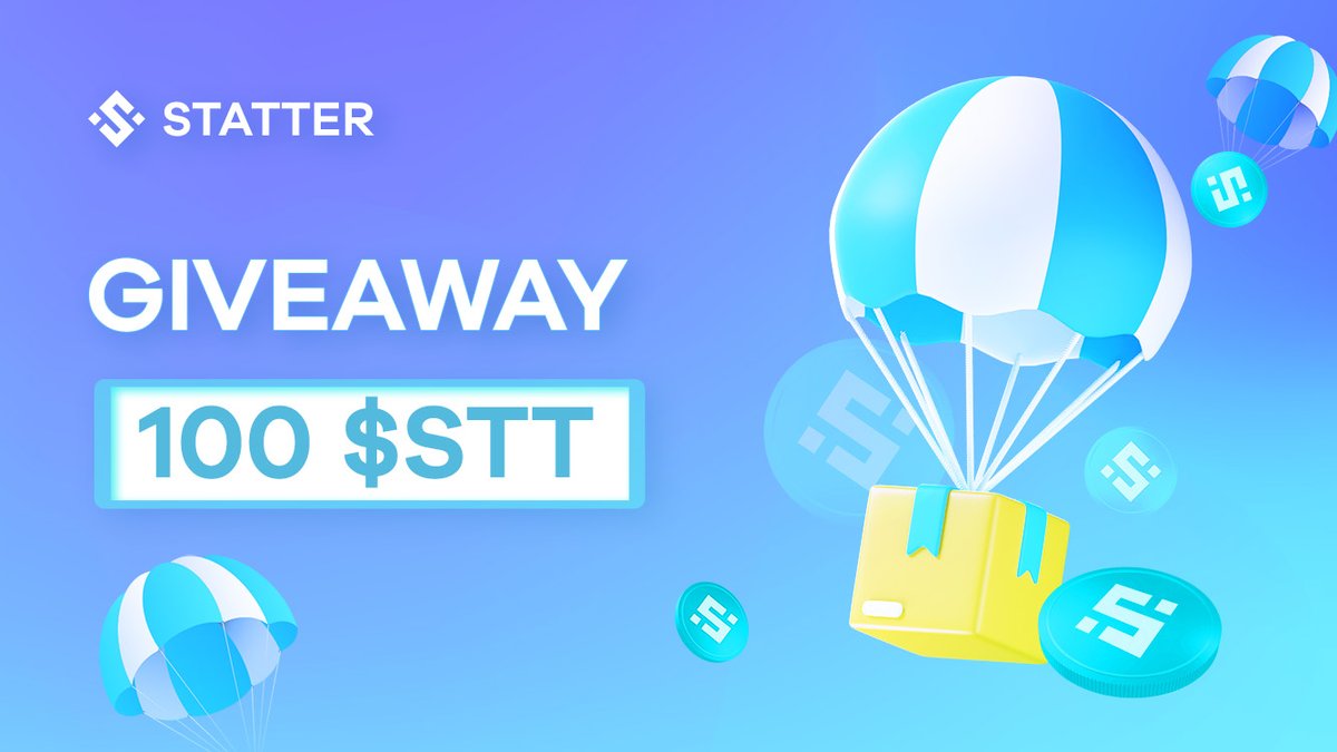 🎁100 $STT #Giveaway! 
🥳Celebrating 15K $STT holders milestone 
🏆10 lucky winners will share the prize 
 
1️⃣Follow <a href="/statter_global/">Statter Network</a> 
2️⃣Like &amp; RT  
3️⃣Comment: $STT #Statter and tag 2 friends  

⏳End in 3 days
#Giveaways #Airdrops #Statter #StatterNetwork #Web3