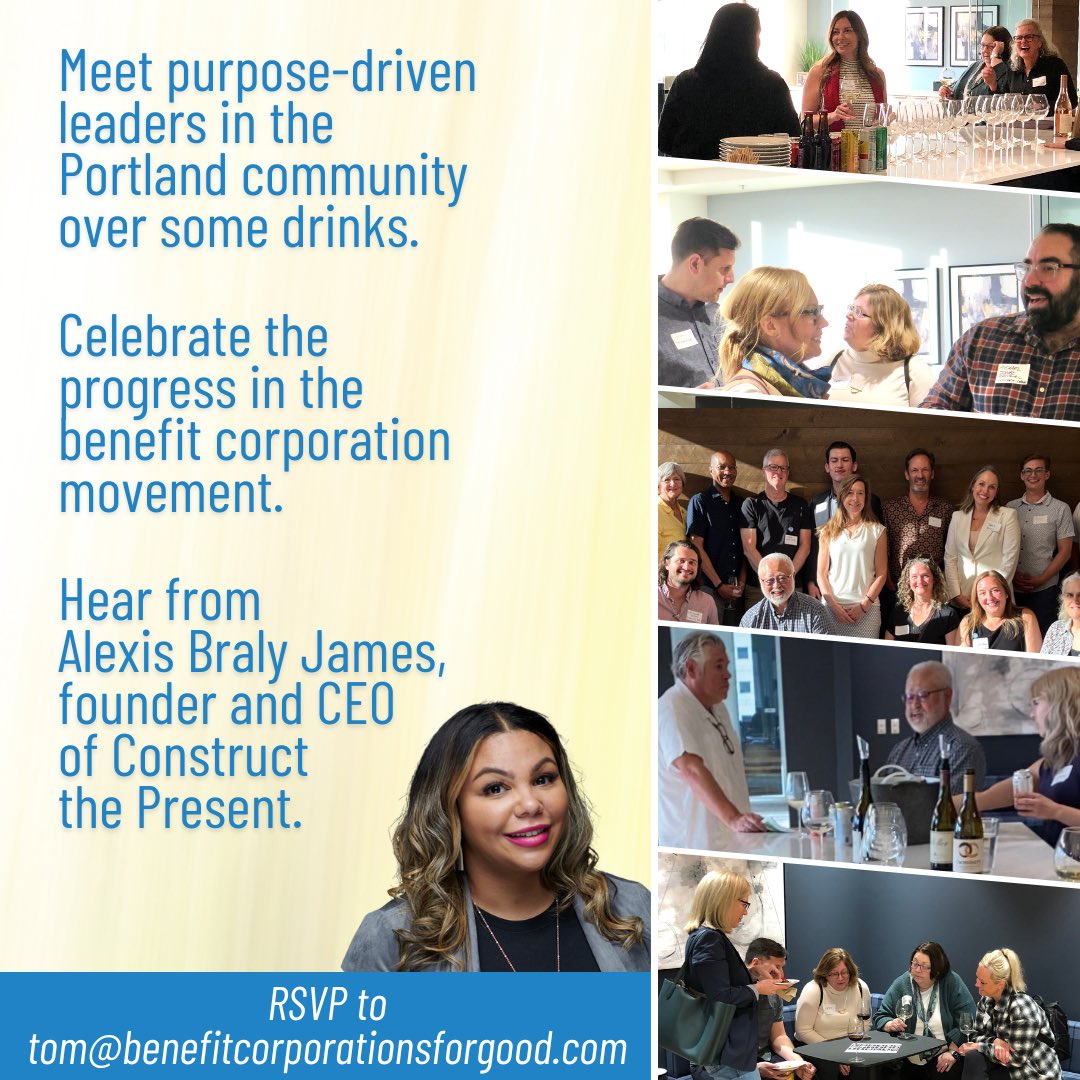 The BCFG Happy Hour for Good is one week from now! Make sure to RSVP today with a quick email to tom@benefitcorporationsforgood.com. We're looking forward to connecting with everyone at Pacific West Bank on Wednesday from 4:30-6:30 p.m. 

Share this post and bring a friend!