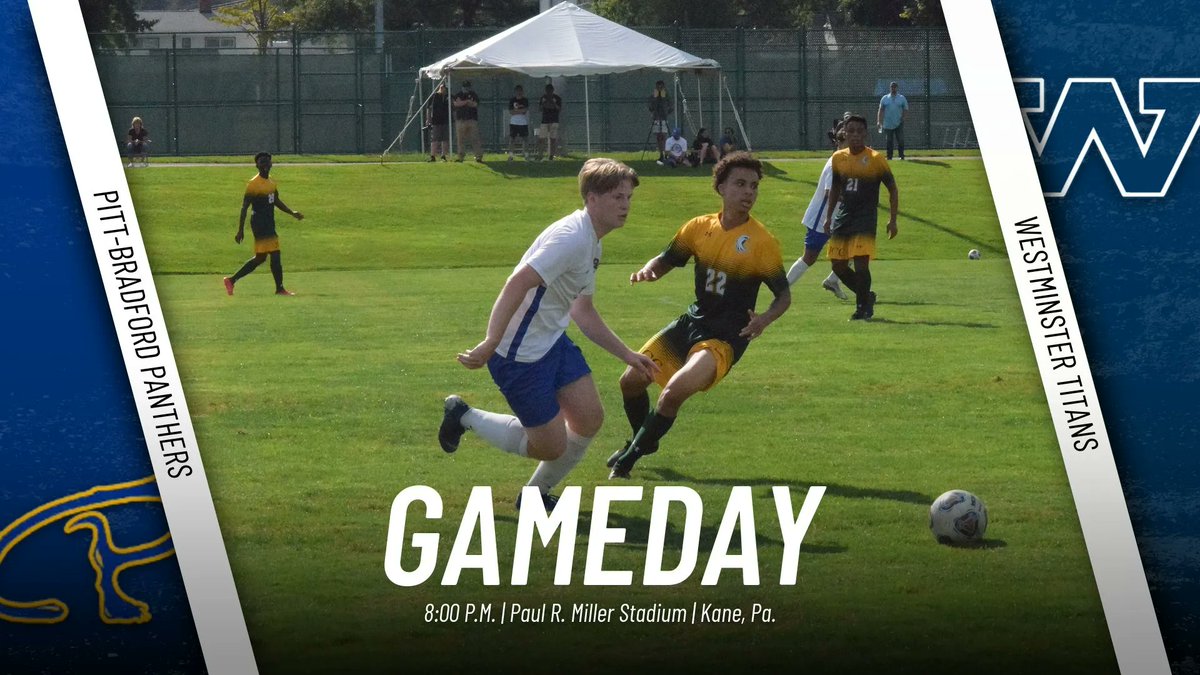 UPB Athletics (@upb_panthers) on Twitter photo Gameday: <a href="/UPB_MSOC/">UPB Men’s Soccer</a> vs <a href="/WC_Titans/">Westminster Titans</a>
8:00 p.m. | Kane, PA. | Paul R. Miller Stadium
🎥 - buff.ly/3rbRKDI
🔢 - buff.ly/469uncL Gameday: <a href="/UPB_MSOC/">UPB Men’s Soccer</a> vs <a href="/WC_Titans/">Westminster Titans</a>
8:00 p.m. | Kane, PA. | Paul R. Miller Stadium
🎥 - buff.ly/3rbRKDI
🔢 - buff.ly/469uncL