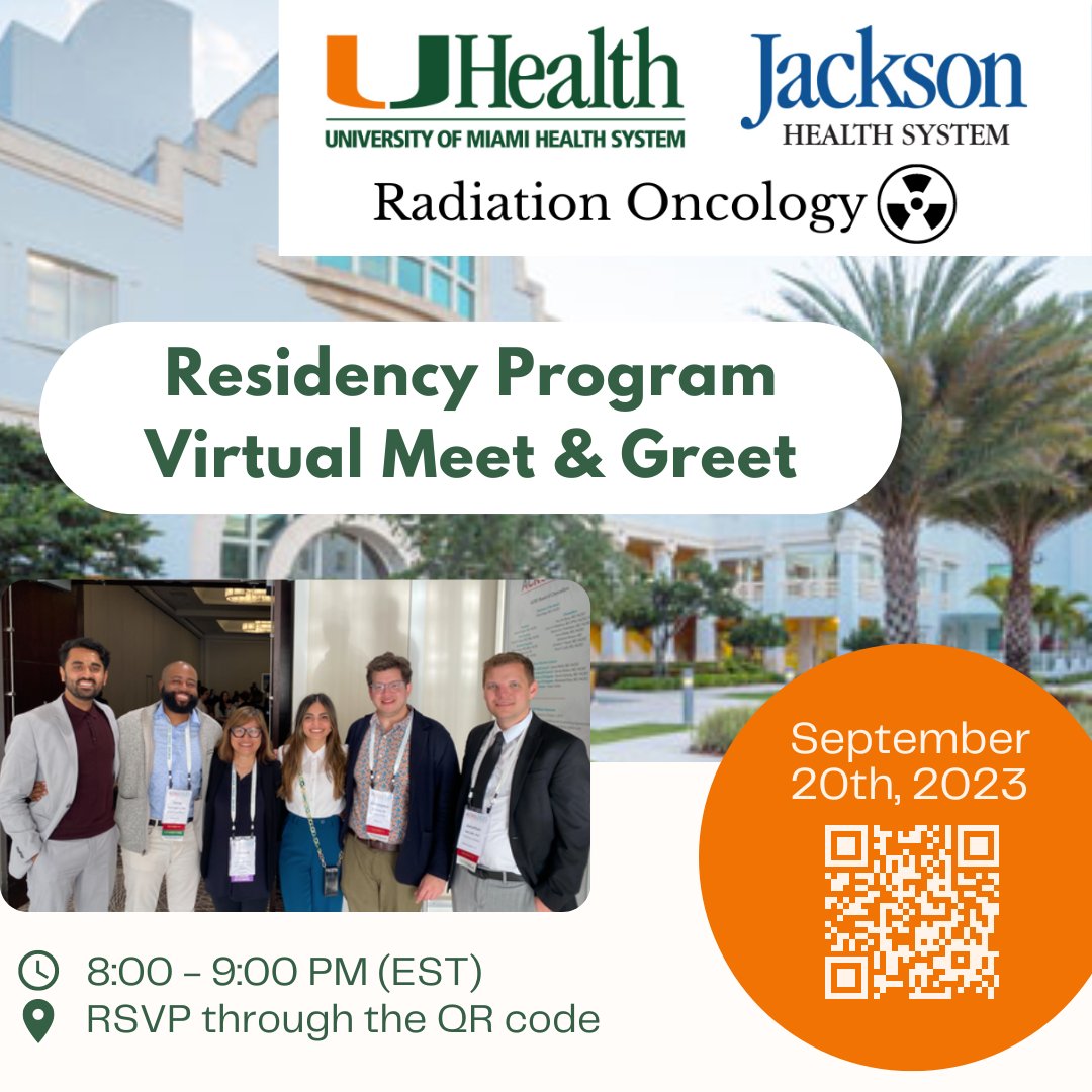 Attention #Medstudents #Match2023 interested in #RadOnc 📣 We'll be hosting our virtual #OpenHouse 1 WEEK FROM TODAY! Learn more about our amazing program & meet our residents next Wednesday, 20th at 8-9 PM EST #MedTwitter forms.gle/tvEWGTyGEWmxe9… @RadoncROVER @ACROresident