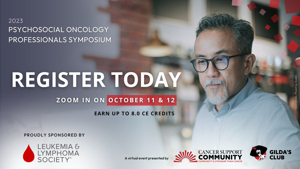 APOSHQ's tweet photo. Registration is now open for @CancerSupportHQ Psychosocial Oncology Professionals Symposium (POPS) on October 11-12, 2023! Designed for mental health & oncology professionals, attendees may earn up to 8.0 CEs across the 2-day virtual event. #CSCPOPS2023 #AdvertiseWithAPOS https://t.co/1cfDmQp9Cm