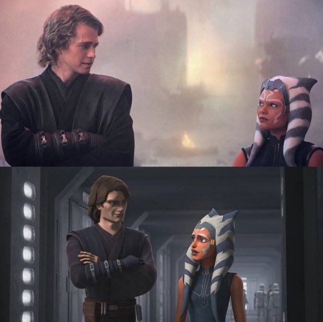 o meu eu mais nova jamais imaginaria que teríamos esses dois juntos em live action, te amo anakin, te amo ahsoka 😭❤️