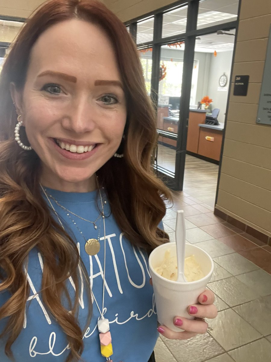 Eastwood Baptist, one of our amazing community partners, loved on our faculty and staff today by serving us homemade chocolate and Butterfinger ice cream on this PLC day. 💗 #AESpride <a href="/AlvatonElem/">Alvaton Elementary</a>