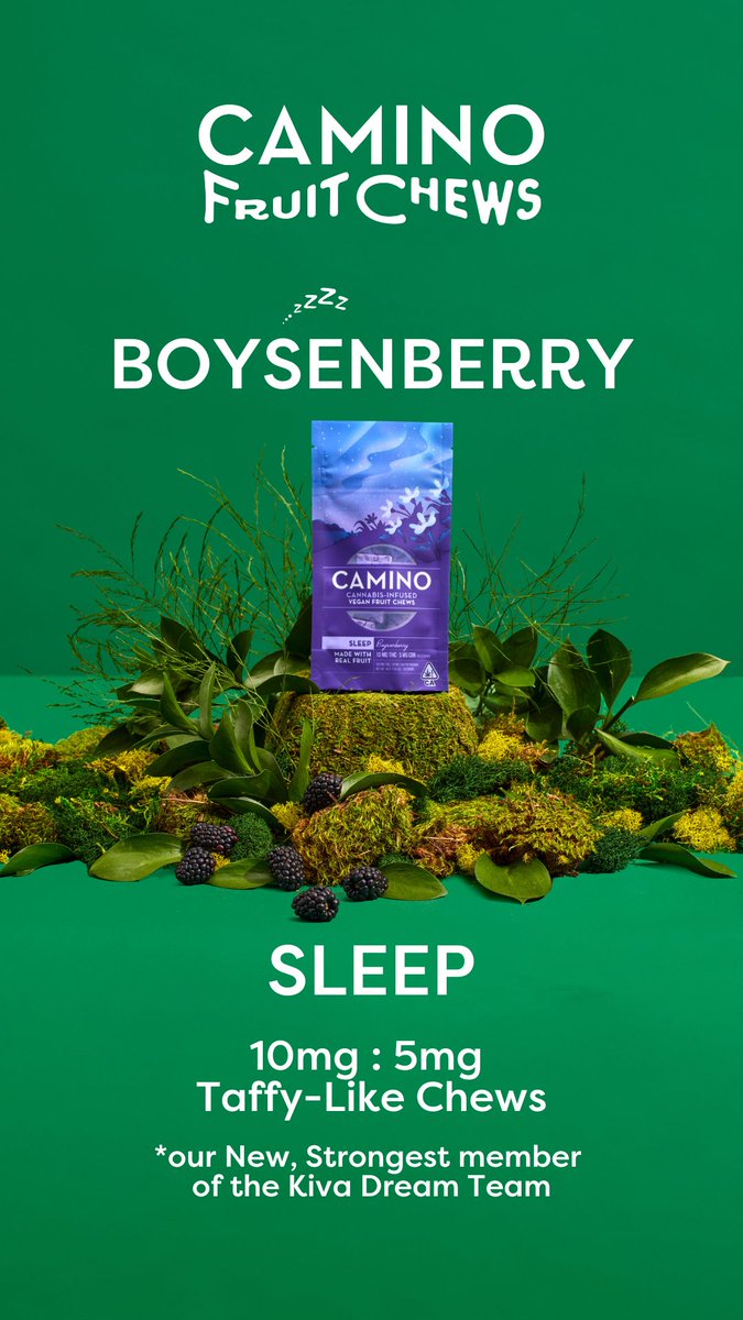 Tap into your best sleep. Rest easy with our NEW Boysenberry "Sleep" Camino Fruit Chews. This vegan treat is made with real fruit and pectin, which means its more resistant to melting and great for on-the-go. So what are you waiting for? Chews SLEEP 😴