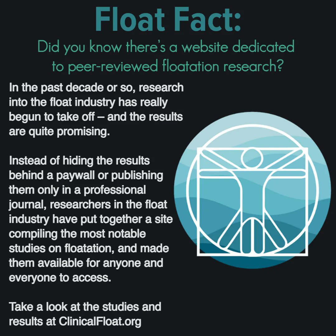 Ever been curious about the actual scientific studies being
done with floating?