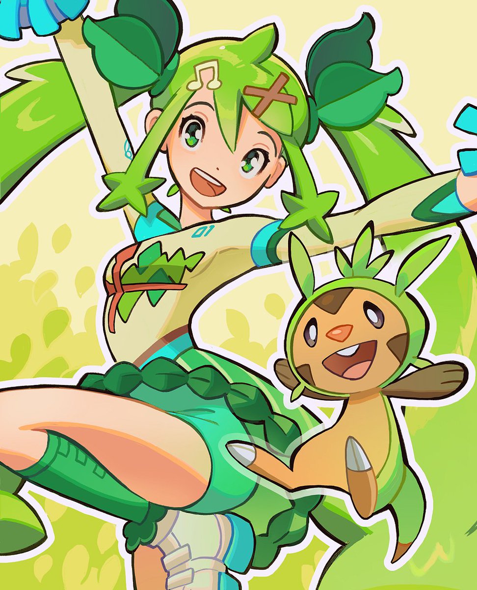miku as a grass-type trainer 🍃🌿