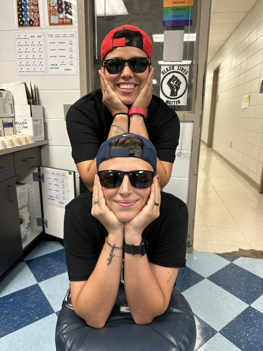 Your favorite Athletic Trainers are back again twinning this time with a little AT humor for Day 3 of HoCo Week. Rap album and Christmas Cards coming soon🔥 @TexansSportsMed <a href="/SamRayburn_HS/">Sam Rayburn High School</a>
