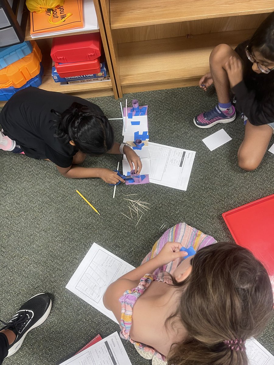 ThirdGriffin's tweet photo. We are busy learning about the “Engineering Design Process” in third grade! Let’s build bridges! 👏👏👏@McSpeddenES https://t.co/8rJXIsCPWw