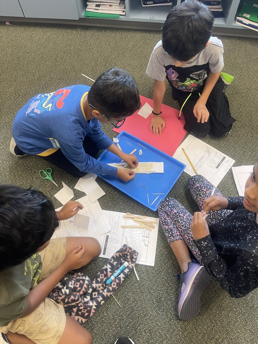 ThirdGriffin's tweet photo. We are busy learning about the “Engineering Design Process” in third grade! Let’s build bridges! 👏👏👏@McSpeddenES https://t.co/8rJXIsCPWw