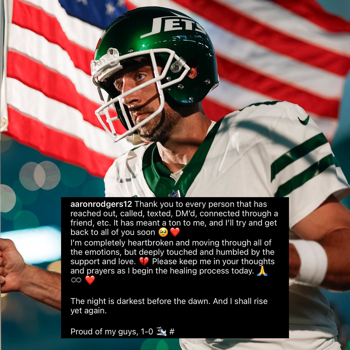 .<a href="/AaronRodgers12/">Aaron Rodgers</a> shares a message to his fans and teammates. 💚