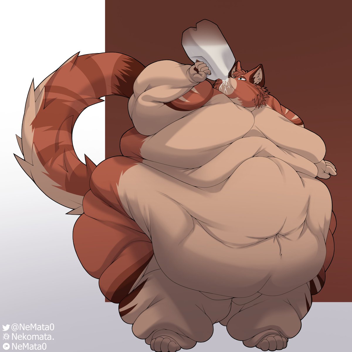 comm for @Ghijo9 I look just like him, OwO but I'm chubbier and taller and I also like milk a lot.
