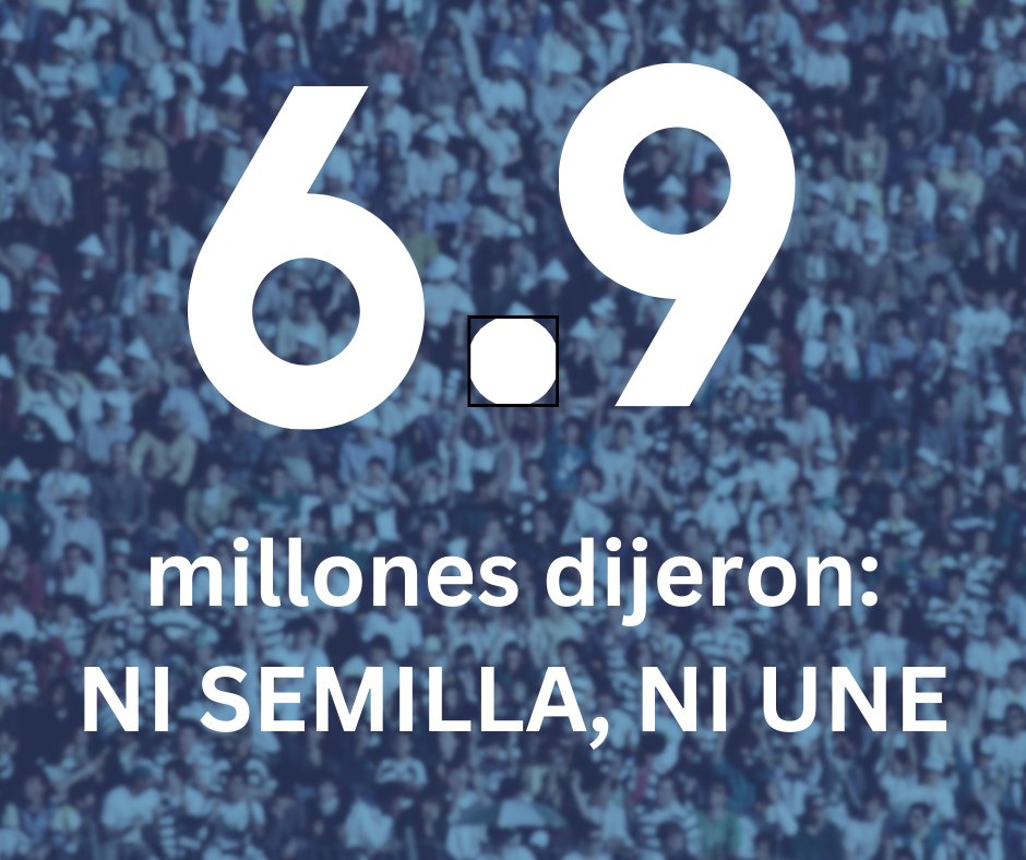 2.4 millones votaron Semilla
6.9 millones NO VOTARON Semilla

Que se respete la voluntad del pueblo
Que se abran las cajas
Que se cuenten #votoxvoto
Que se conozca la verdad

Copia, pega, comparte