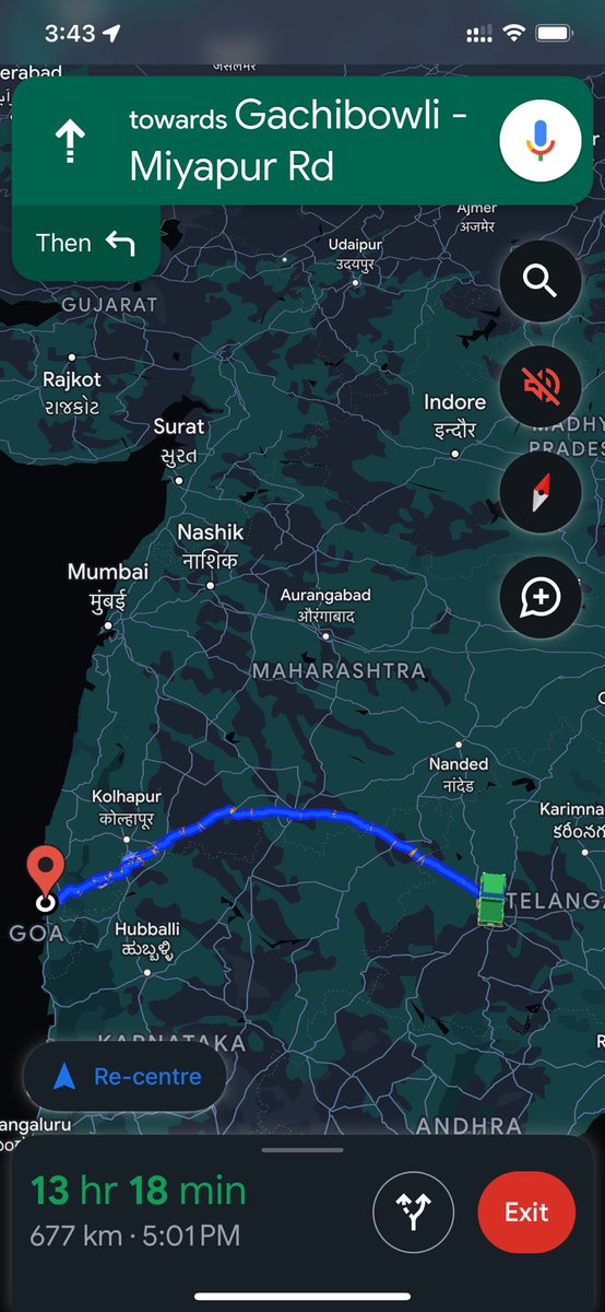 From #Hyderabad to #Goa yes from the Center of #India to the left ! Or as one can say #LeftOfCenter 😉 ! Not for the faint hearted! #Drive4DigitalSafety with @SociallyBlog @GenderCrusader @arnikatweets @AmiFromIndia Heads home !