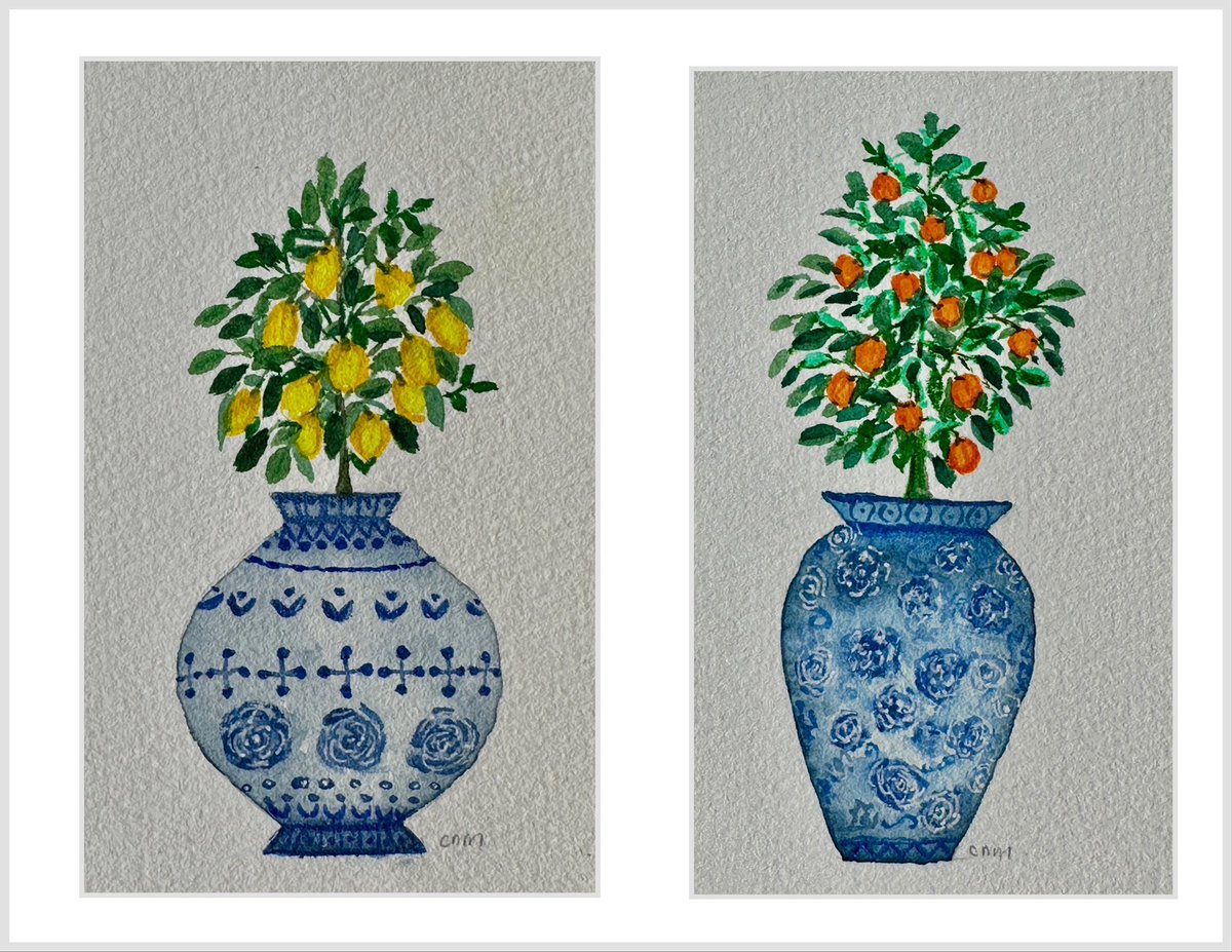 maricris_Artist's tweet photo. Citrus in Blue vases #lemon #oranges #watercolorpainting #watercolorart #watercolorjournal #watercolorjourney #grateful #skillshare #skillshareproject #skillshareclass #taught by @sukilopi @skillshare #artappreciation #artwork #artjournal #artjourney #artgallery #artoftheday https://t.co/jVE4I6VGdE