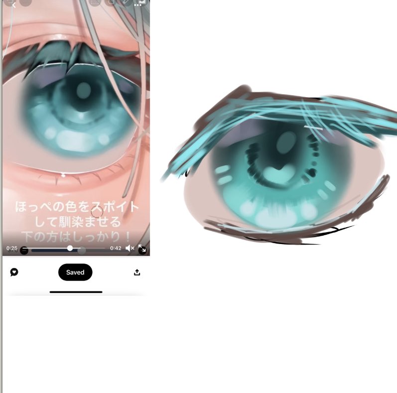StarCatcherArt_'s tweet image. Trying new things is hard and uncomfortable and even tho it kind of looks bad… uh… at least I tried? 😂 #eyetutorial