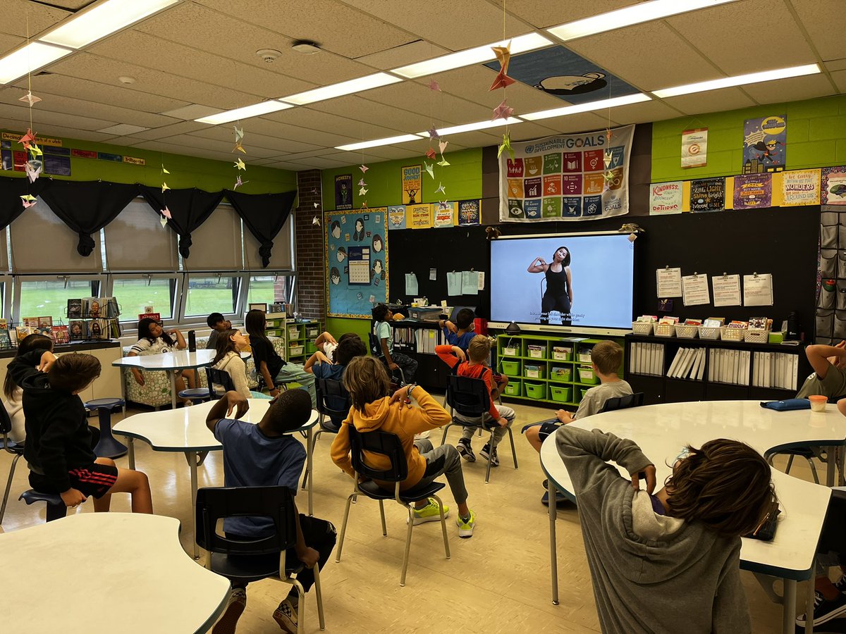 Starting everyday with either a 5 minute mindful meditation to set our intention for the day or a 5 minute yoga stretch to bring blood to our body and brain.  #SEL