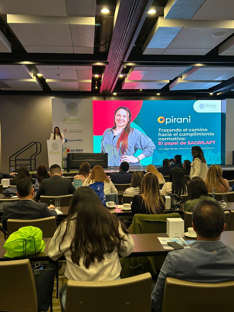 Piranirisk's tweet photo. Hoy nos encontramos en el congreso LAFT América de @AsojuegosCol con nuestra directora de operaciones mencionando el papel de SAGRILAFT.

#cerotoleranciaconellavadodeactivos #Sagrilaft #colombia #lavadodeactivos #Pirani https://t.co/Spc5FHaSGF