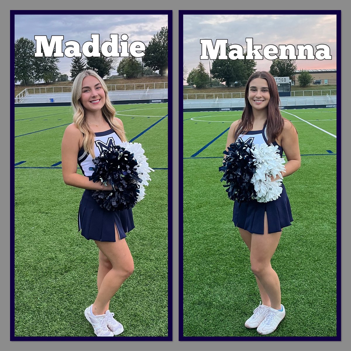 Week 1 Cheerleader of the Week 🎀💙 🏈Maddie and Makenna