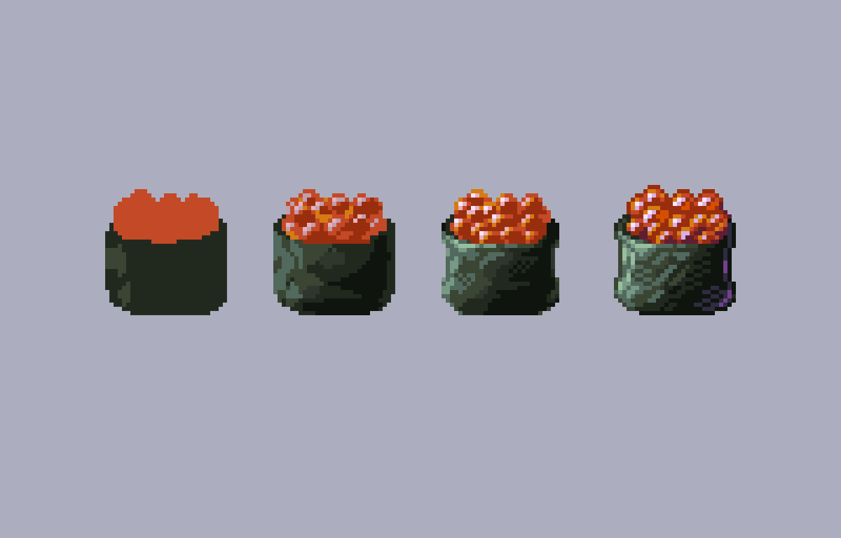 PixelArtJourney's tweet photo. Sushi + Process (32x32) #pixelart https://t.co/BthfQSlSCM