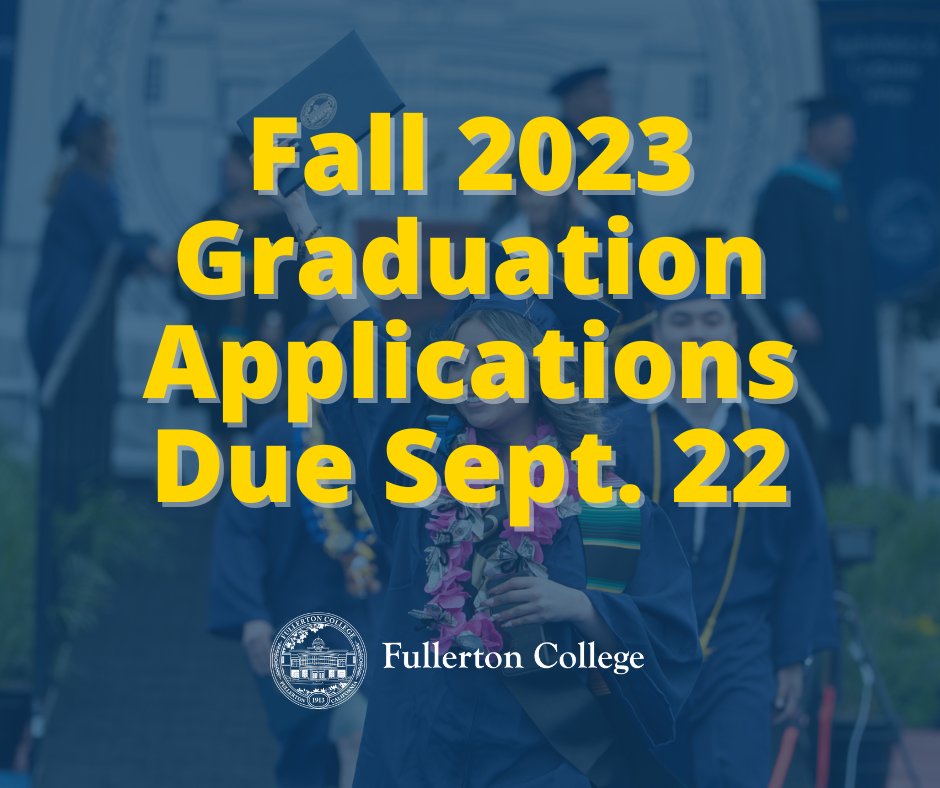 The Fall 2023 graduation application deadline has been extended to Sept 22. 🎓 Students interested in applying for fall graduation should complete the form below. admissions.fullcoll.edu/downloadable-f… Students should meet with a counselor for questions about eligibility for a degree.