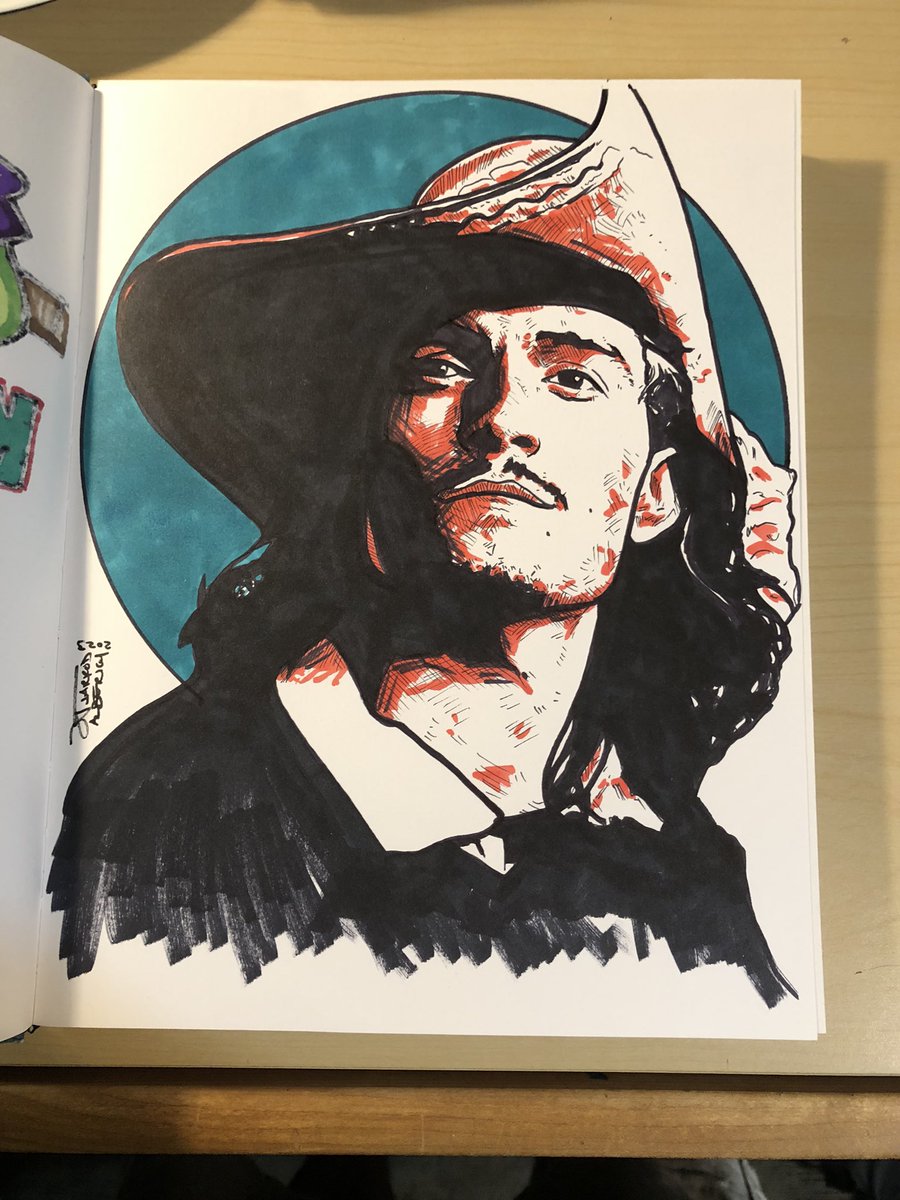 Just finished a sketchbook piece for a client! Orlandon Bloom as Will Turner from #PiratesOfTheCaribbean