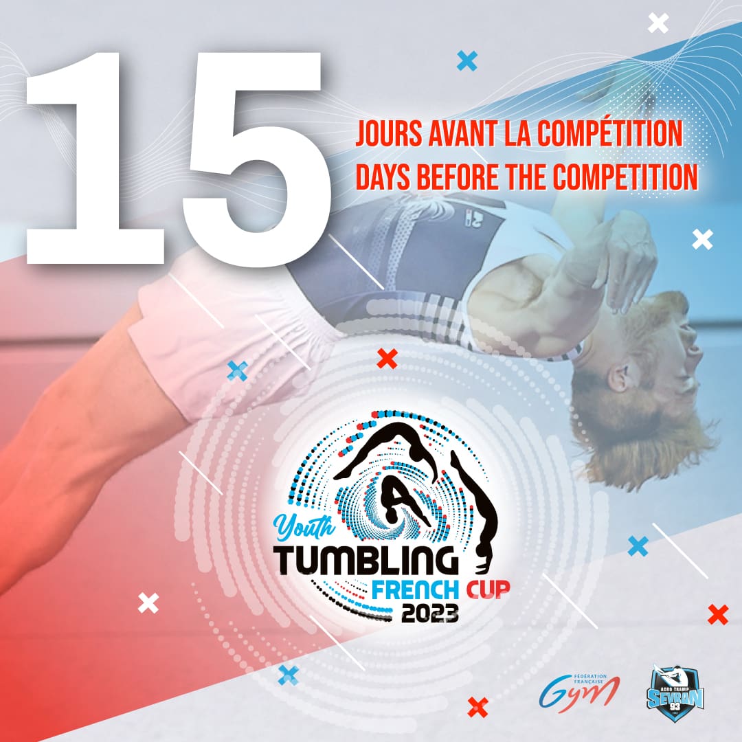 TU_French_Cup's tweet photo. 1️⃣5️⃣ days before the competition ! ⏳
Tumbling French Cup : 30/09 &amp; 01/10 -Cité des Sports - Sevran 🇨🇵
With : 🇦🇿 🇧🇪 🇩🇰 🇬🇧 🇬🇷 🇮🇱 🇵🇹
#tumbling @ffgymnastique @acrotrampsevran @crifgym @sevranville @seine_saint_denis 
@le_Parisien https://t.co/MnXRC7ITne