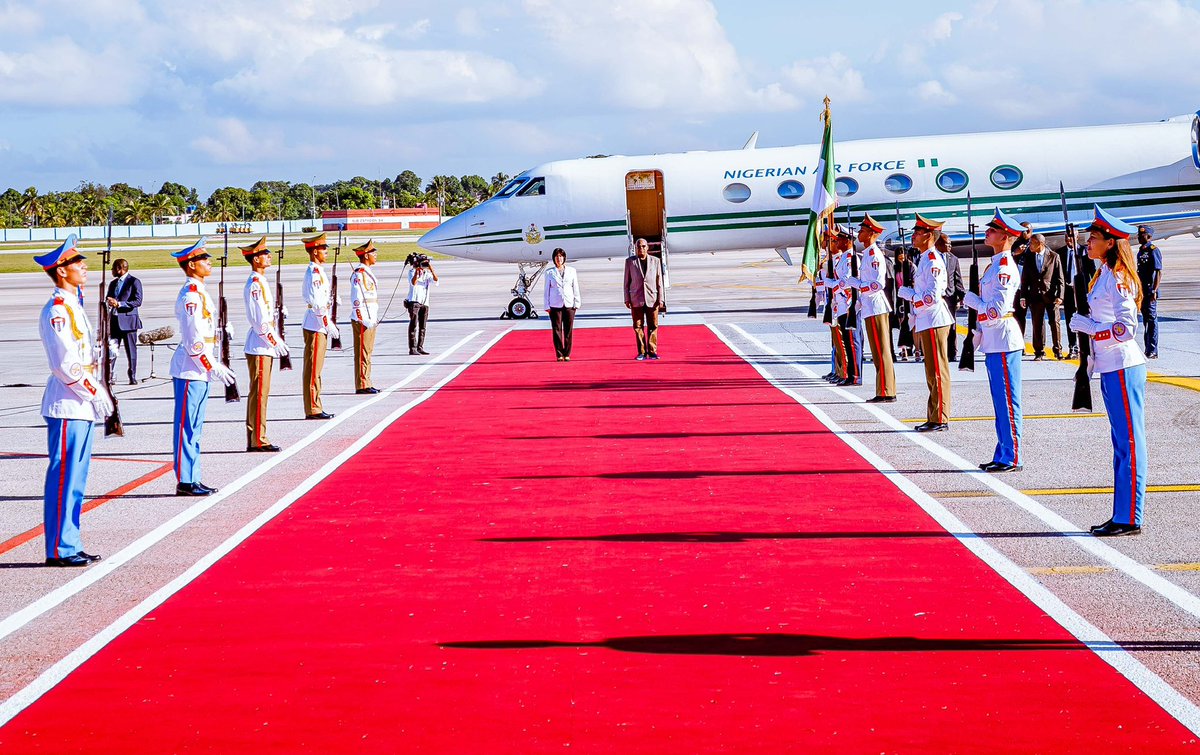 officialSKSM's tweet photo. Vice President, Sen. @KashimSM arrives Havana, Cuba, ahead of the G77+China Leaders’ Summit.

Representing President @officialABAT, he will be joining other world leaders, including the United Nations Secretary-General, @antonioguterres at the Summit to deliberate on development issues facing members mostly from the global south. The Summit will equally explore proactive ways of addressing challenges facing the development of the member-states leveraging science, technology and innovation to enhance socio-economic growth.