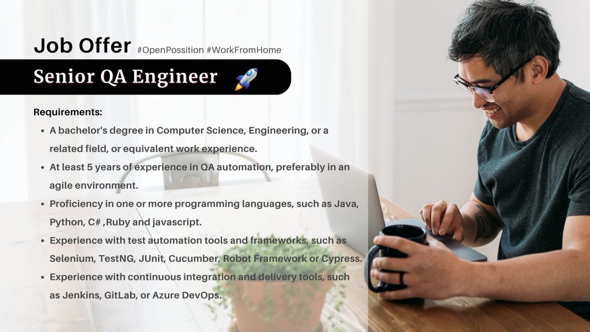 SolucionesAtom's tweet photo. ¡Buscamos Senior QA Engineer!  #TrabajoSiHay 😎 

Conozca sobre los requisitos, aplique o compártala con sus colegas aquí  https://t.co/zjNKVUO3I2 👈 https://t.co/D3knariGub