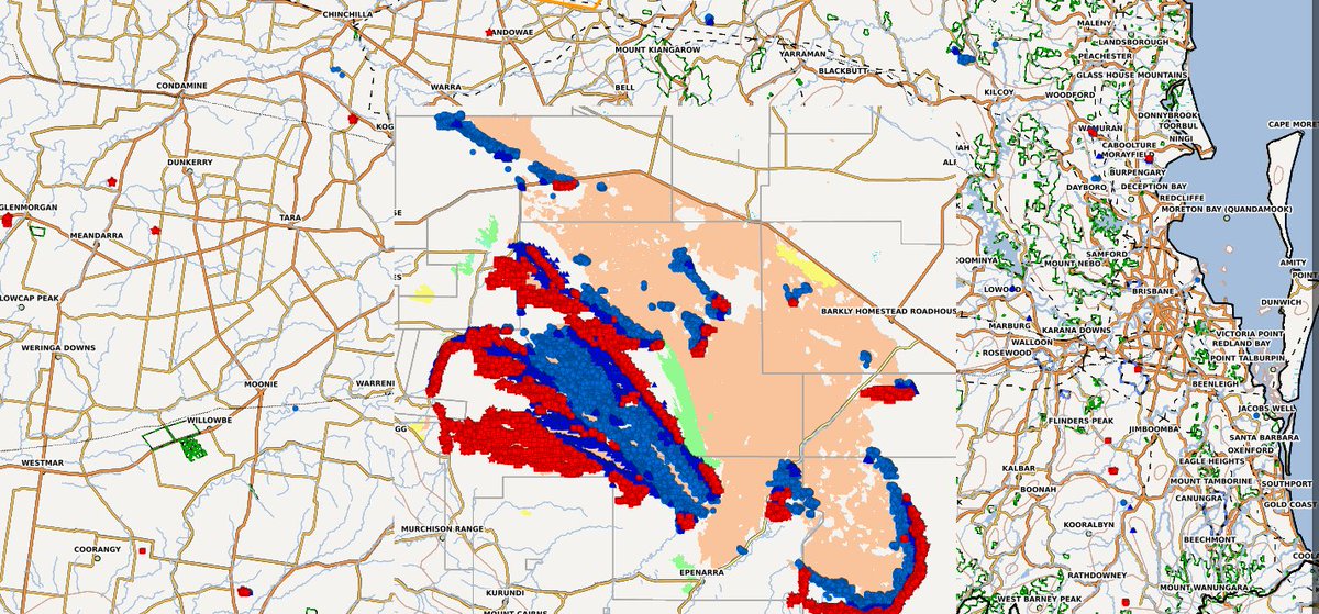 A look at the Barkly fire... if it was burning to the west of Brisbane 🔥
