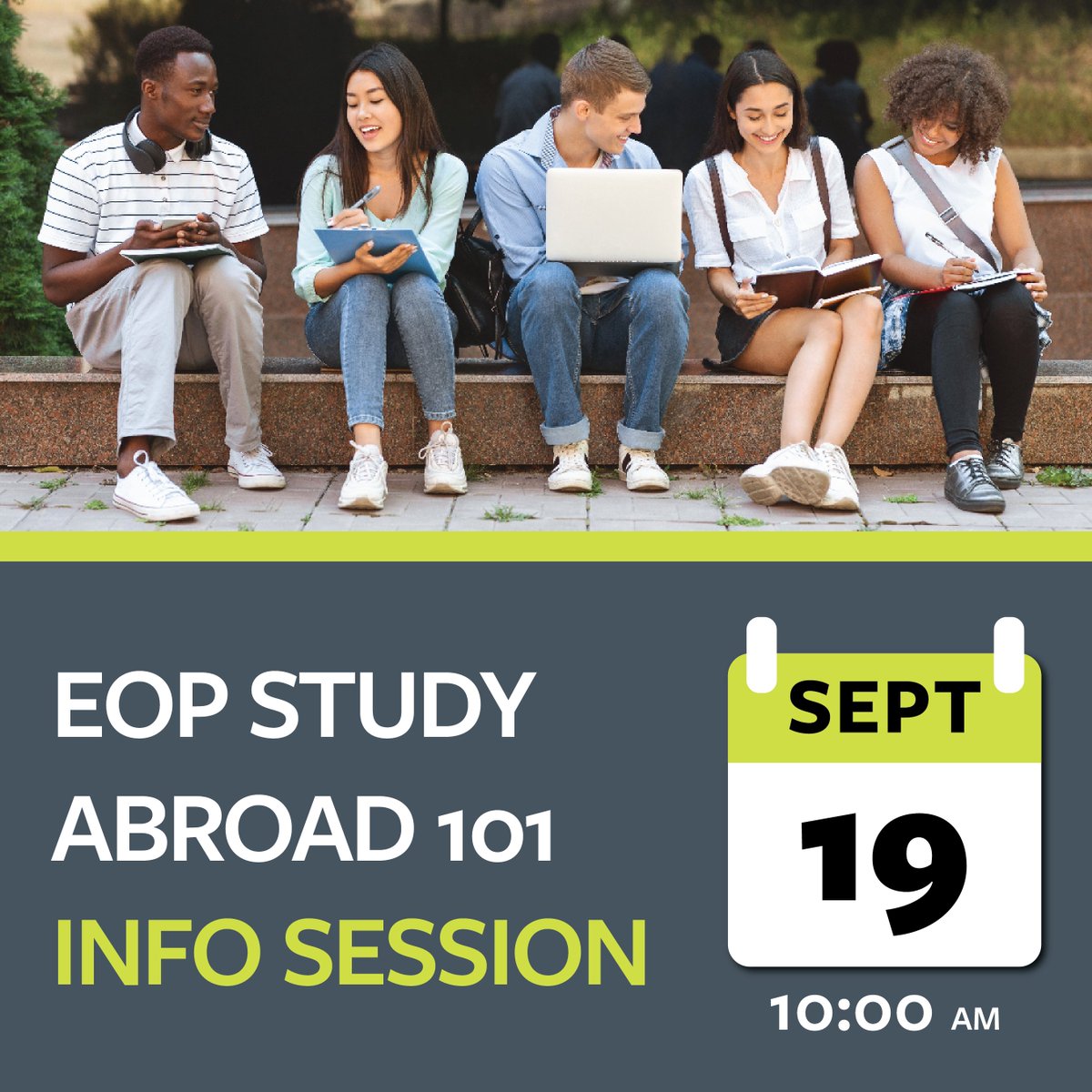 Event open to EOP students who would like to learn about Study Abroad 101 information and programs offered at Berkeley Study Abroad.

Includes Q&amp;A session for any immediate/general concerns. Come learn about opportunities abroad! 

Register here bit.ly/44TczBR