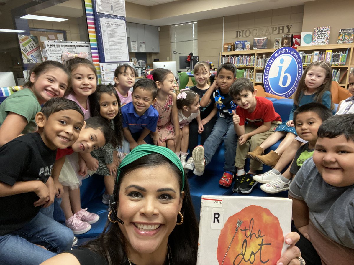 VeroRodz7's tweet photo. #InternationalDotDay activities with these Kinder cuties! 💜 They love a good read aloud. 📖#HCISDLibraries #PYP #PYPLibraries #PYPLibrarian #Inspire @DotClubConnect https://t.co/D1caMqDmln
