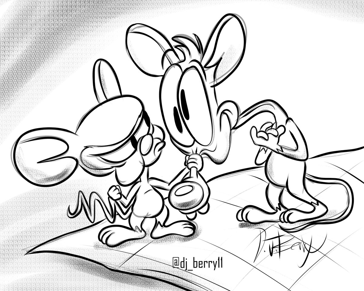 dj_berry11's tweet photo. 🎶It's time for ANNI-VER-SARY!🎶 The 30th of #Animaniacs to be exact! I drew #sketches of my two favorite segments of the show to celebrate!
#PinkyandtheBrain #DJBerryArt #cartoonart #doodles #WarnerBros #Krita https://t.co/pLMQ80SWWS