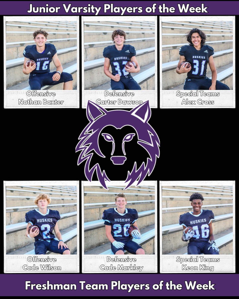Congratulations to our Week 2 JV &amp; Freshmen Players of the Week! #PULLtheSLED