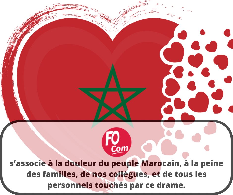FOComORM's tweet photo. [Actu/ #tremblementdeterremaroc ]
#SolidariteMaroc #maroc https://t.co/7GpOCW8yKJ