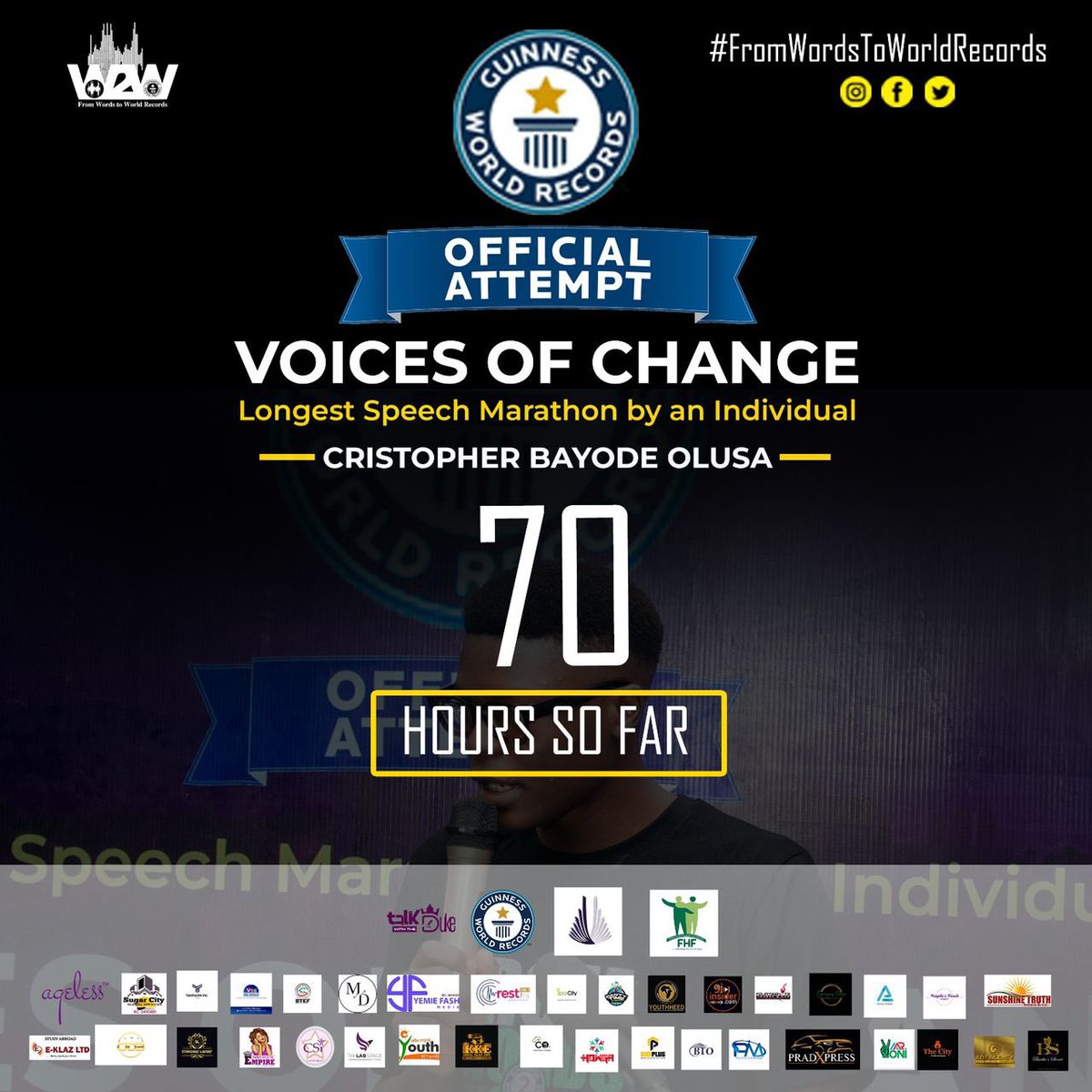 meluvtweet's tweet photo. I am not eager to stop.  This is because i am  not tired of impacting lives and making changes. I’m on the 70th hours and I’m not tired because my strength is in the strength given to me by you. ❤️ @Cb_Olusa @GuinessWorldRecords 

#GoDuke
#FromWordsToWorldRecords https://t.co/BEjZ3Wdwfv