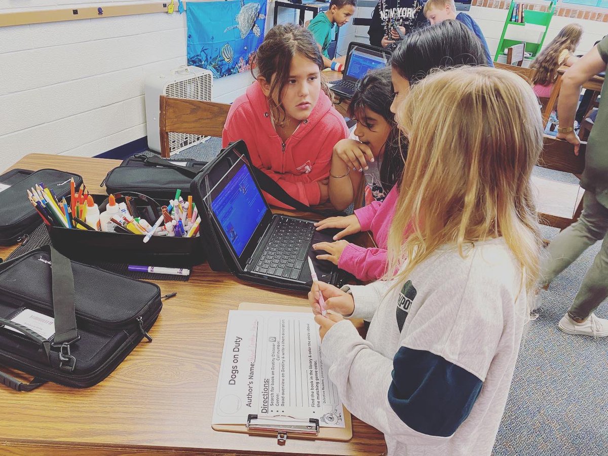 burnsiewoj's tweet photo. @TJ_D15 3rd and 4th graders had a blast 🔍 with our Destiny Discover Detective 🕵️♀️ team challenge! Learning all about #library genres and how to find #goodfitbooks #d15reads @D15Schools @follettlearning https://t.co/LgbhFfGVC5