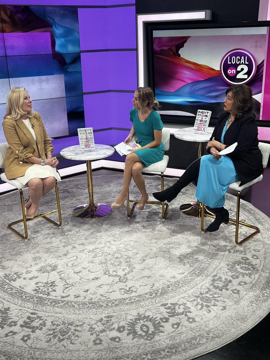 MarushkaMedia's tweet photo. Big thanks to @WKRN
@localon2live @larissawohl @thelauraschweizer for having @PaulaHopeBlack on today to share about her new book, #NightTraintoNashville @HarperCollins #LocalOn2 📚
📺👉🏼https://t.co/jJy9RBdCko https://t.co/t2ebEOizJV