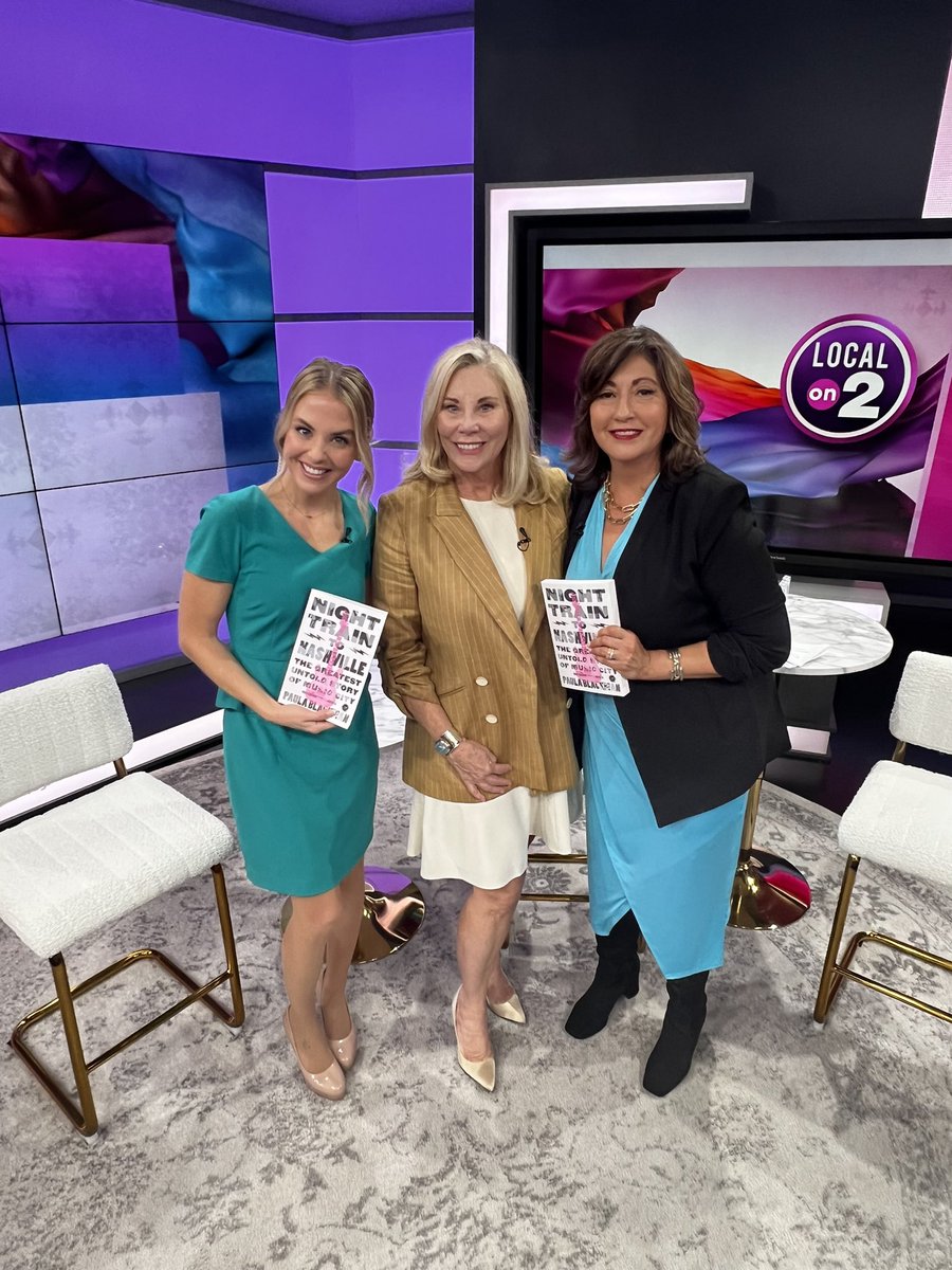 MarushkaMedia's tweet photo. Big thanks to @WKRN
@localon2live @larissawohl @thelauraschweizer for having @PaulaHopeBlack on today to share about her new book, #NightTraintoNashville @HarperCollins #LocalOn2 📚
📺👉🏼https://t.co/jJy9RBdCko https://t.co/t2ebEOizJV