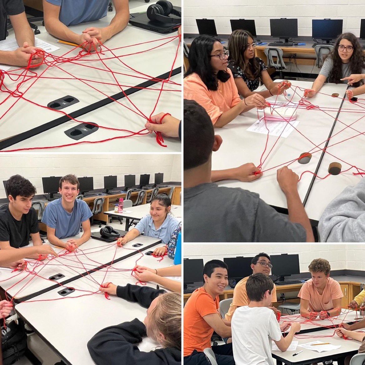 MsHWilliamson's tweet photo. CIS students took their knowledge of computer networks to the next level today and built human networks! #CTE @LCPScte @freedomhs_cte https://t.co/30pE0wxmuc