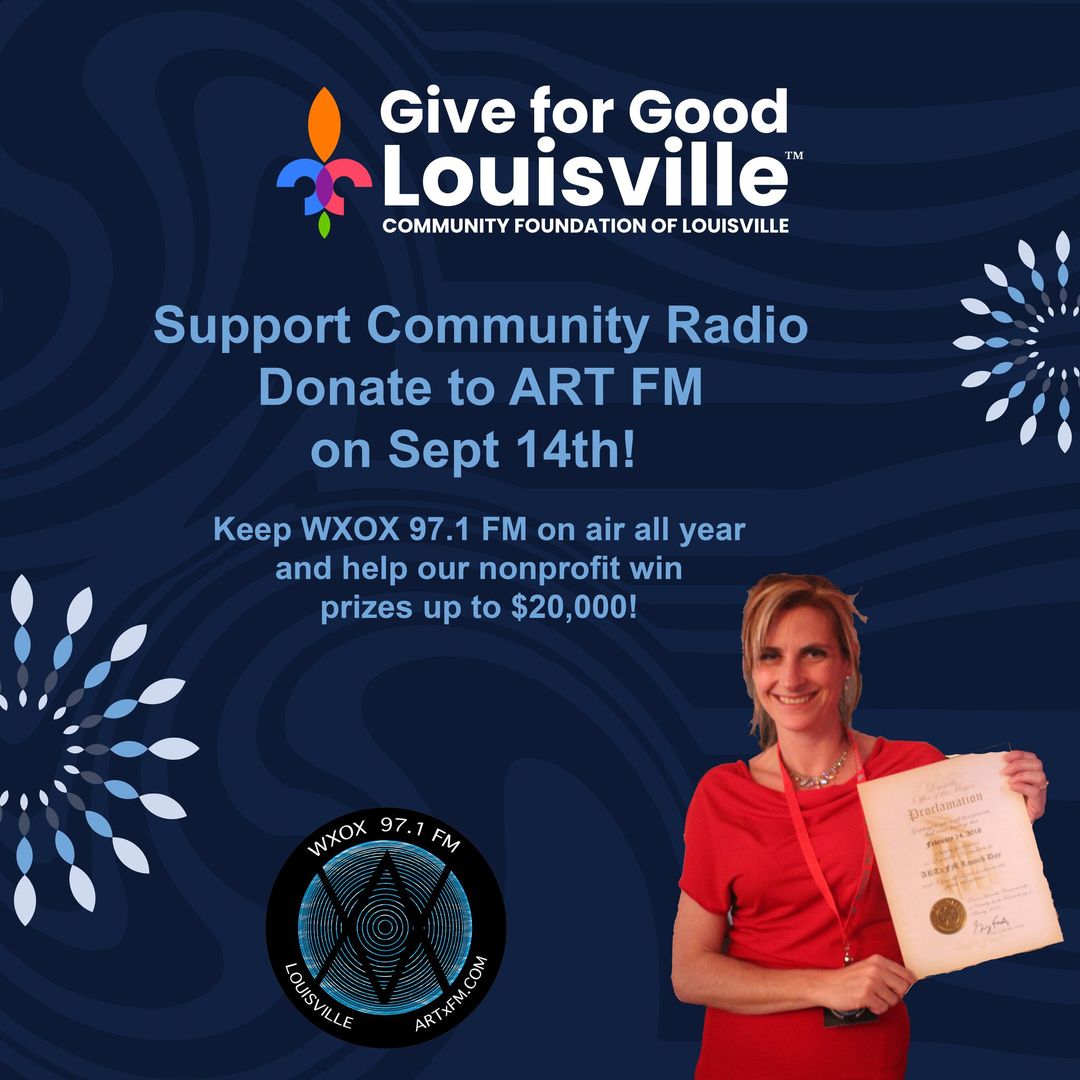 ARTxFM's tweet photo. ART FM Co-Founder Sharon Scott (aka DJ Jet Pilot) will be studio hopping tomorrow beginning with a 9 AM appearance on GREAT DAY LIVE (WHAS 11) & then down to WXOX for an old fashioned radio telethon on Artists Speak w/ LVA beginning @ 10 AM! #GiveForGoodLou #artxfm #greatdaylive https://t.co/SQK337gmoX