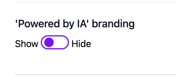 ngranja19's tweet photo. 2nd Feature:

🏷️ White Labeling - Hide the "Powered by IA" from your chatbots. https://t.co/5bO9wCHG1b