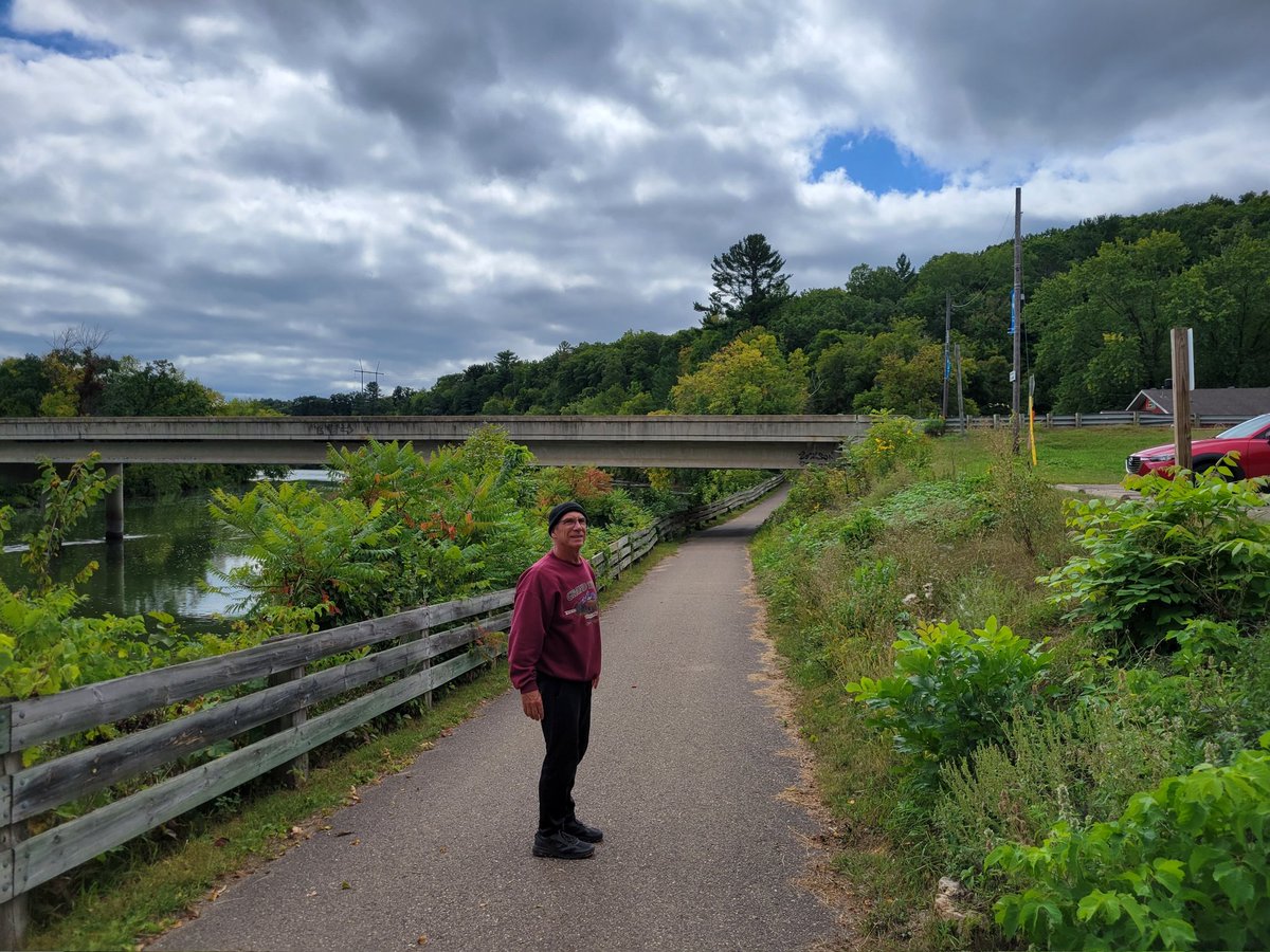 Biking 🚴‍♂️ then walking 🚶‍♂️ the Red Cedar Trail