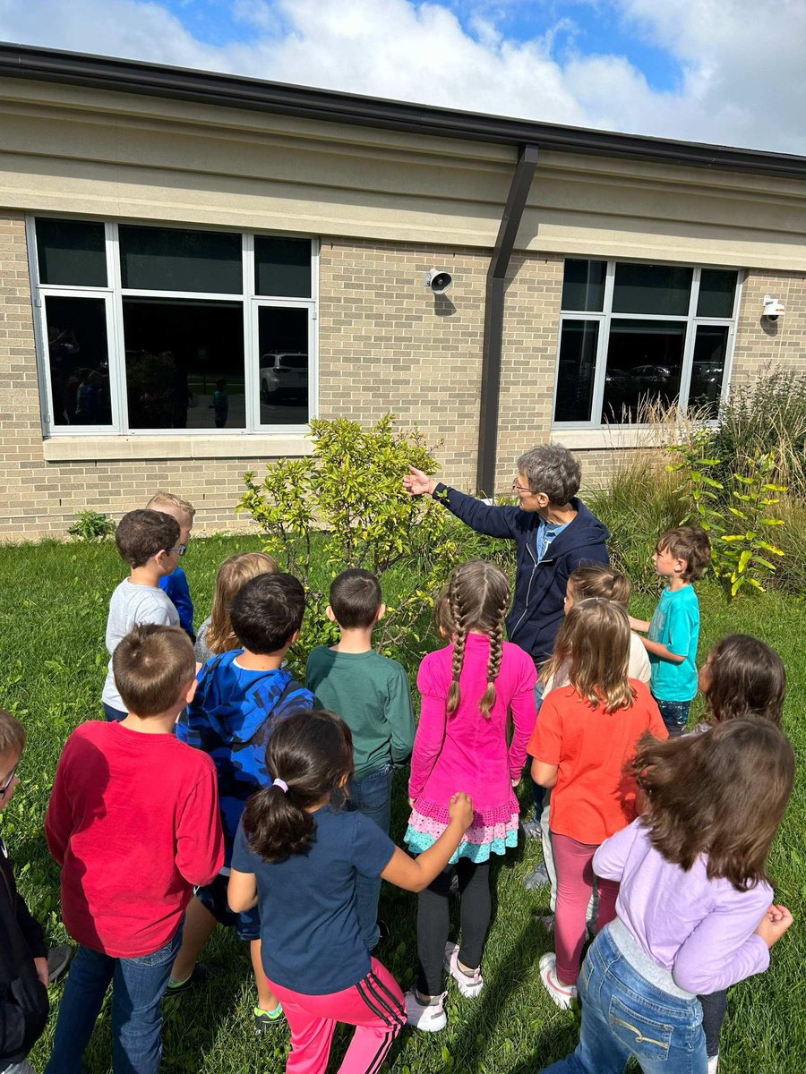 Mrs. Benson from the Soil &amp; Water Conservation District taught the first graders about how seeds travel in nature!