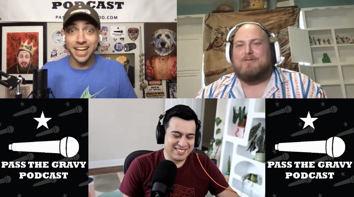 AlexJMiddleton's tweet photo. What’s the best nickname for boobs? What do rocks smell like? Did Noah start PETA? We’ll get to the bottom of all that and more on this week’s @passthegravypod. You can hear episode 531 now wherever you get your podcasts. https://t.co/BWBrzWryr7
