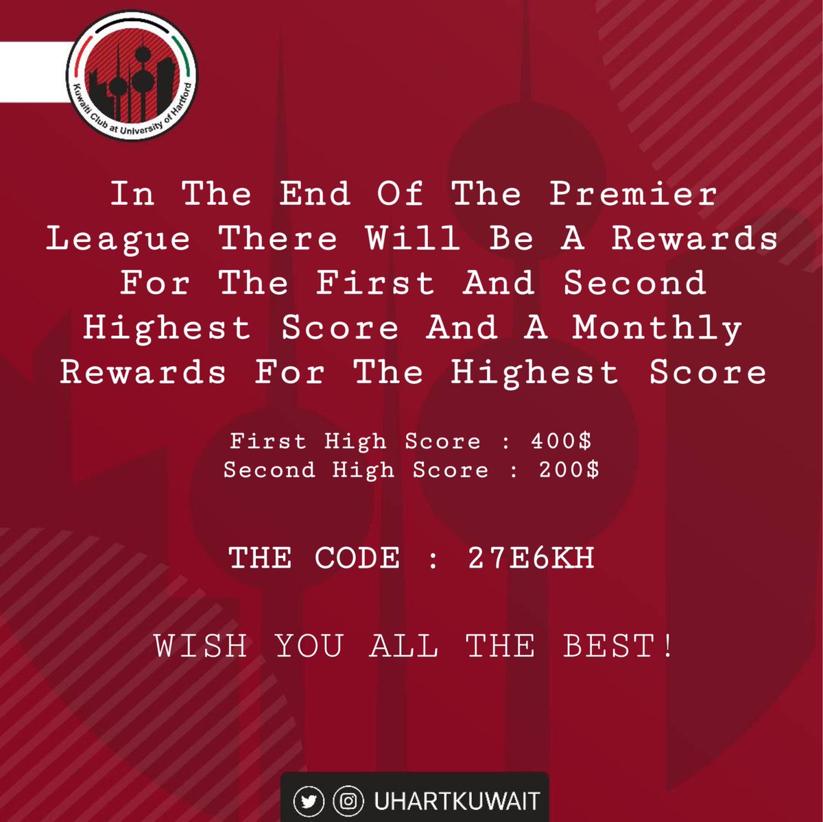 بطولة Fantsy الدوري الانجليري 

- المركز الاول $400 دولار
- المركز الثاني $200 دولار
- جوائز شهريه ( لاعلى نقاط )
كود دخول الدوري :  27e6kh

نتمنى لكم التوفيق 

المشاركة لطلبة وطالبات الولايات المتحدة الاميركية فقط!