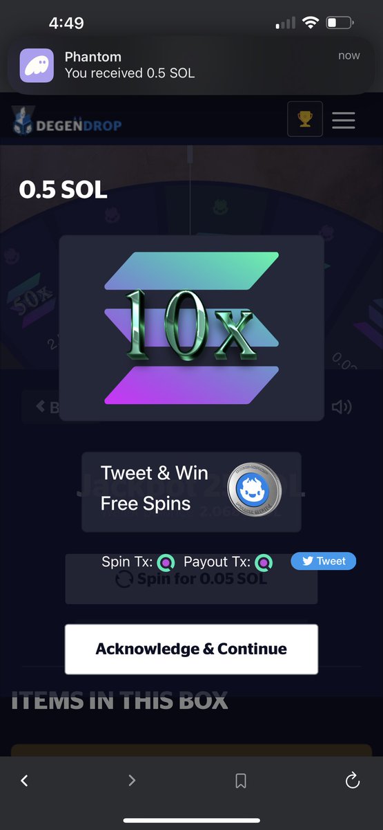 xxCallMeChef's tweet photo. Sheesh spin to win with @DegenLabs won a 10x 10x and a 50x .05 https://t.co/Aqyzjidvpz